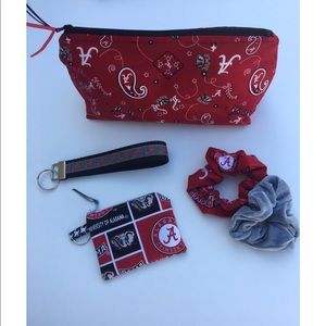 Alabama makeup bag/Scrunchie/wallet bundle!